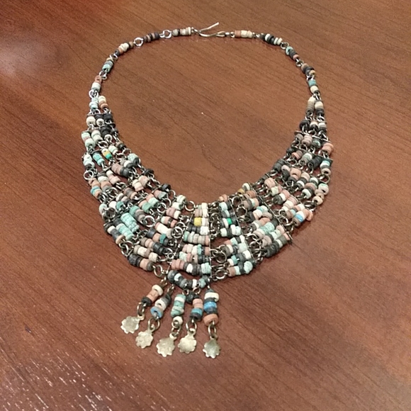 Vintage multiple layered beaded choker - Picture 2 of 6